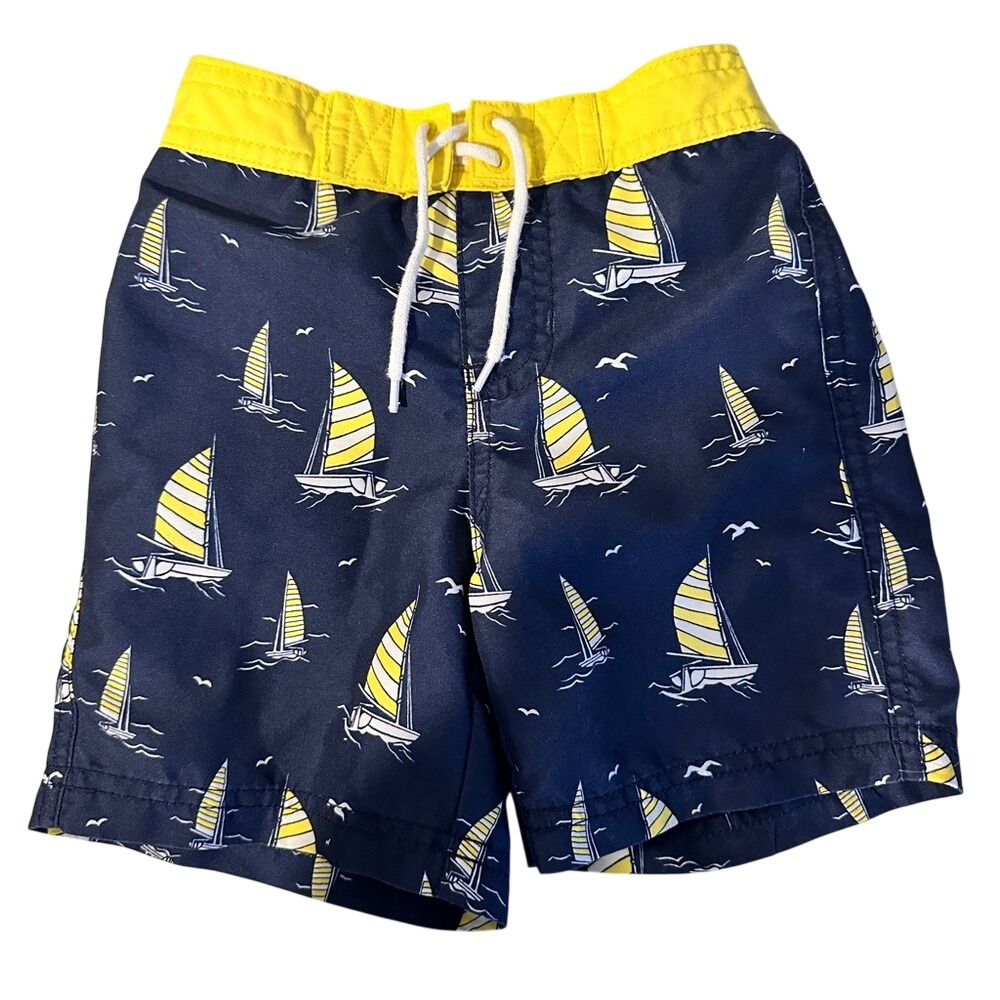 Janie And Jack‎ Baby Boy 18-24 Months Sailboats Navy Swim Trunks